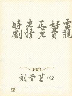 时光正好电视剧剧情免费观看全集封面