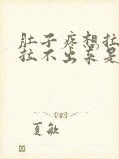 肚子疼想拉屎又拉不出来是什么原因