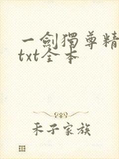 一剑独尊精校版txt全本