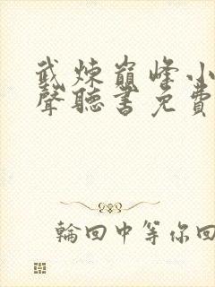 武炼巅峰小说有声听书免费