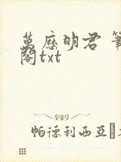 万历明君 笔趣阁txt