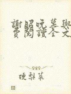 谢昭晚慕与沉免费阅读全文笔趣阁