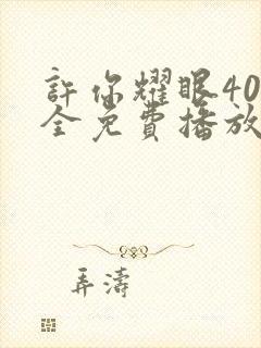 许你耀眼40集全免费播放封面