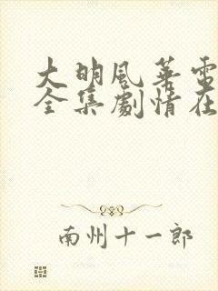 大明风华电视剧全集剧情在线观看封面