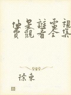 他是谁电视剧免费观看全集完整版