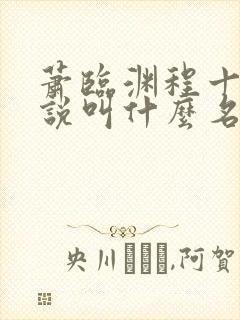 萧临渊程十鸢小说叫什么名字