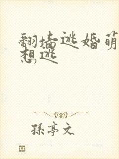 翻墙逃婚萌妻休想逃