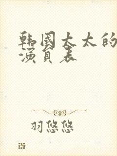 韩国太太的告白演员表