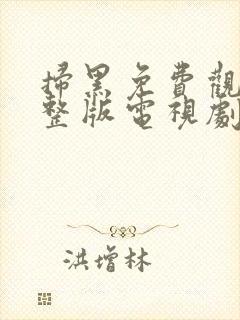 扫黑免费观看完整版电视剧高清