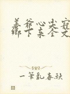 姜爷心尖宠她从乡下来全文阅读全文封面