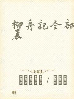 柳舟记全部演员表封面