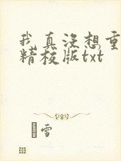 我真没想重生啊精校版txt封面