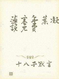 薄寒年叶凝的小说免费