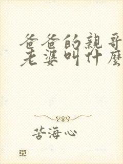 爸爸的亲哥哥的老婆叫什么