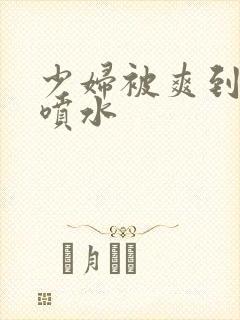 少妇被爽到高潮喷水