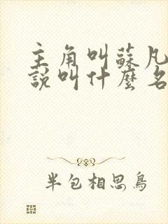 主角叫苏凡的小说叫什么名字