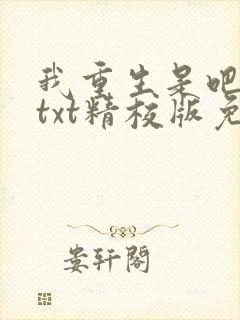 我重生是吧程逐txt精校版免费