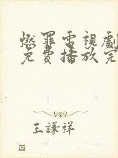 燃罪电视剧全集免费播放完整版