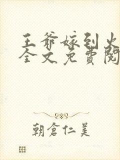 王爷嫁到火焰者全文免费阅读