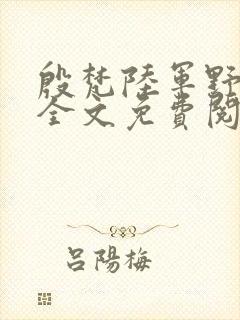 殷梵陆军野小说全文免费阅读封面