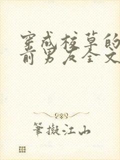 穿成校草的炮灰前男友全文免费阅读封面