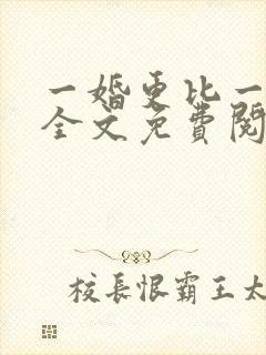 一婚更比一婚高全文免费阅读小说封面