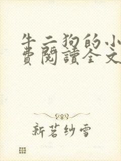 牛二狗的小说免费阅读全文