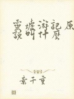 灵墟游记原著小说叫什么