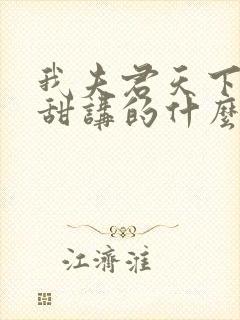 我夫君天下第一甜讲的什么