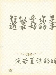 类似爱你是我做过最好的事的小说