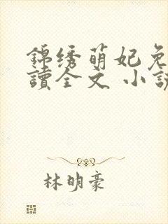 锦绣萌妃免费阅读全文 小说封面