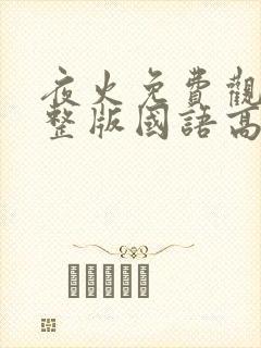 夜火免费观看完整版国语高清