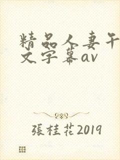 精品人妻午夜中文字幕av封面
