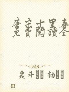 唐宋十里春小说免费阅读全文