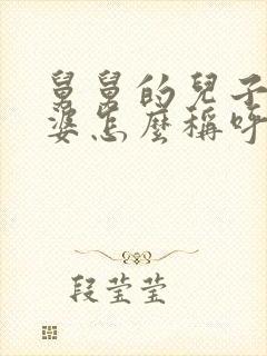 舅舅的儿子的老婆怎么称呼