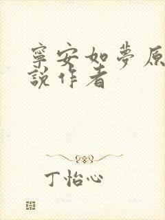 宁安如梦原著小说作者封面