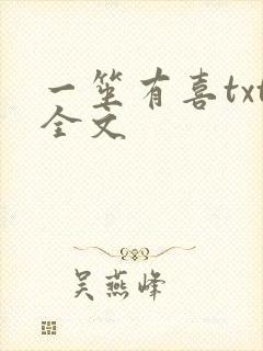 一笙有喜txt全文