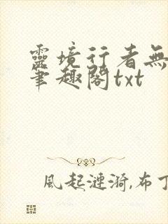 灵境行者无错版笔趣阁txt