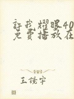 许我耀眼40集免费播放在线观看