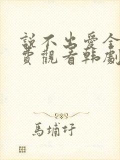 说不出爱全集免费观看韩剧封面