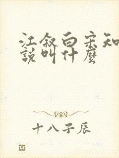 江叙白宋知意小说叫什么