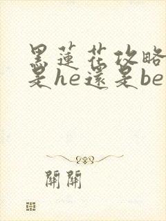 黑莲花攻略手册是he还是be封面