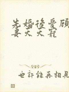 先婚后爱顾少娇妻天天宠