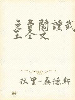 免费阅读武道医王全文