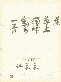 一剑独尊叶玄 青鸾峰上封面