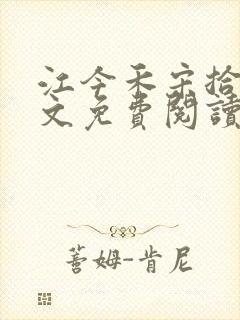 江今禾宋拾安全文免费阅读