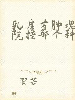 乳房有肿块去医院挂哪个科