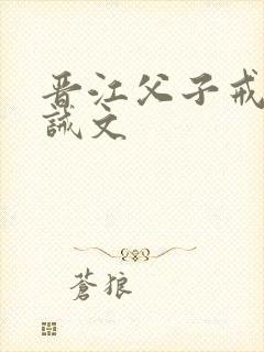 晋江父子戒尺训诫文封面