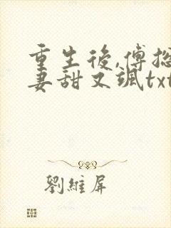 重生后,傅总娇妻甜又飒txt下载