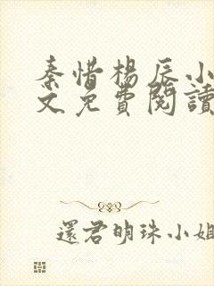 秦惜杨辰小说全文免费阅读无弹窗